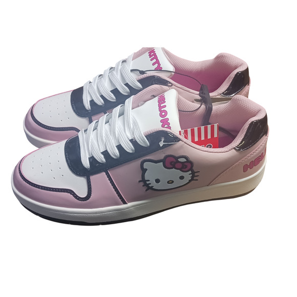 Hello Kitty Sanrio Women Size 11 Pink Casual Court Lace Up Shoe Sneakers New - Picture 6 of 16